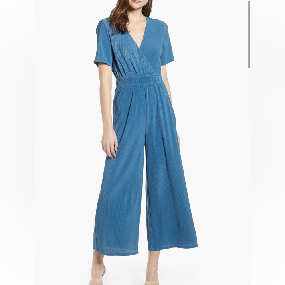 NWT ASTR the Label Wrap Front Plisse Jumpsuit